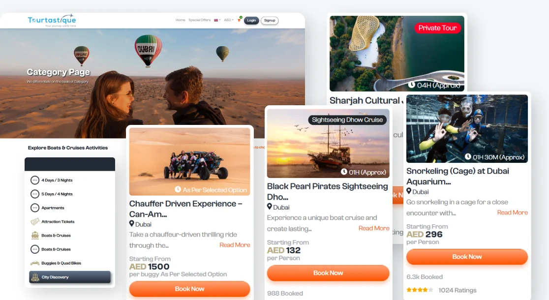 Online tour booking